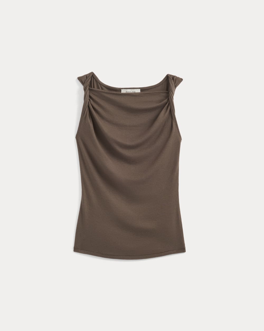 Cowl Neck Twist Tank in Butterluxe in Deep Taupe — alternate view