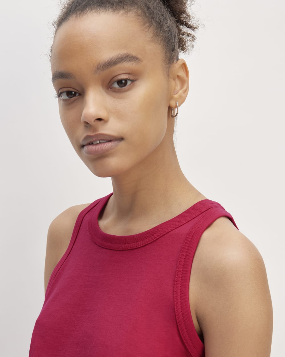 The Tank in Essential Cotton in Red Currant — detail view