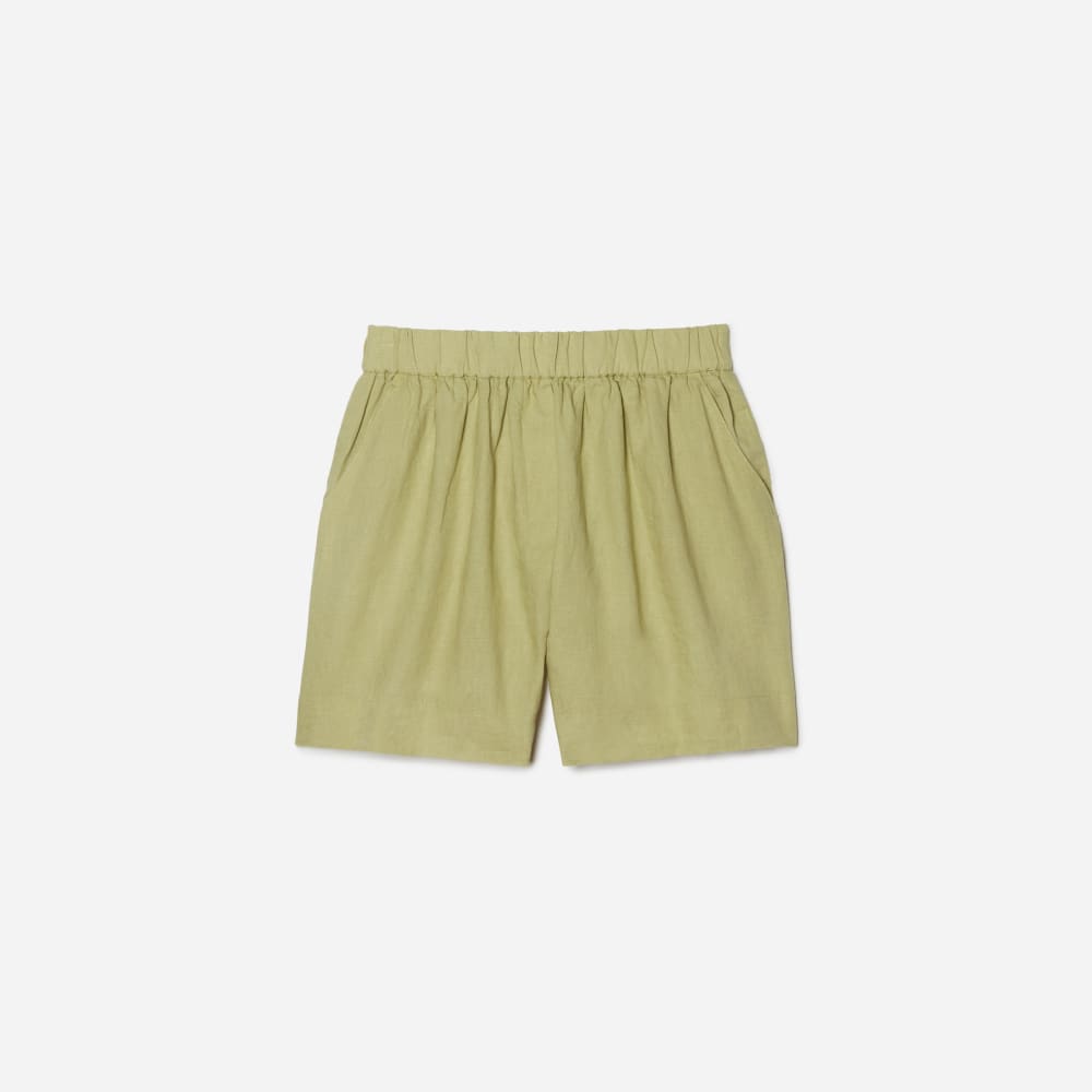 The Linen Boxer Short in Leek — front view