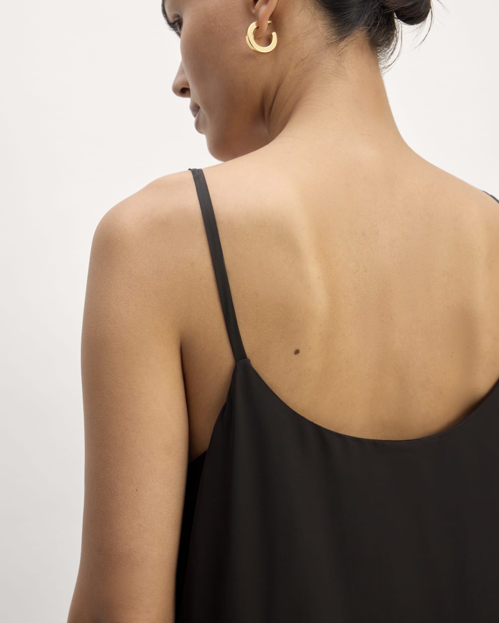 The Summer Slip Dress in Black — detail view