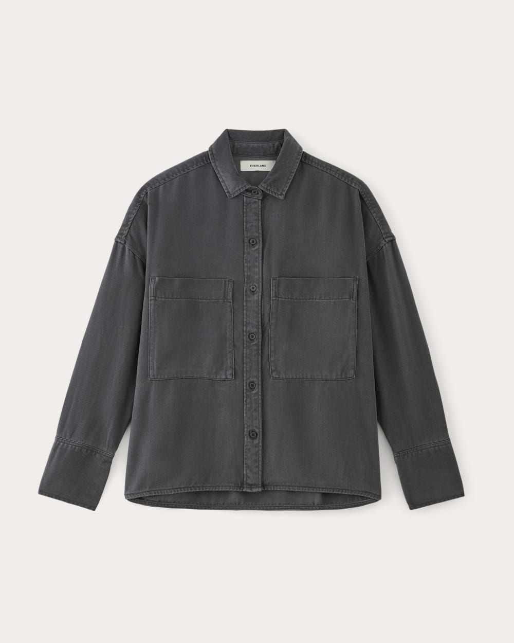 The Boxy Overshirt in Buttersoft in Graphite — alternate view