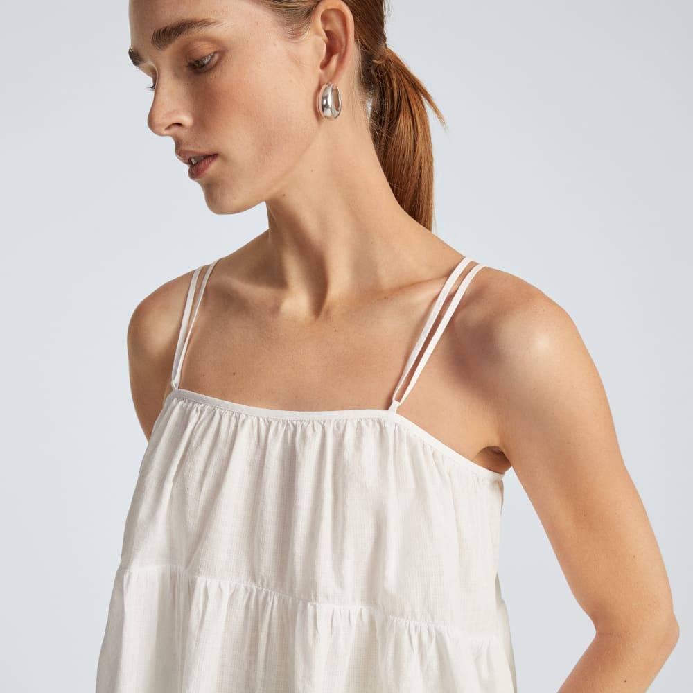 The Billow Cami in White — detail view