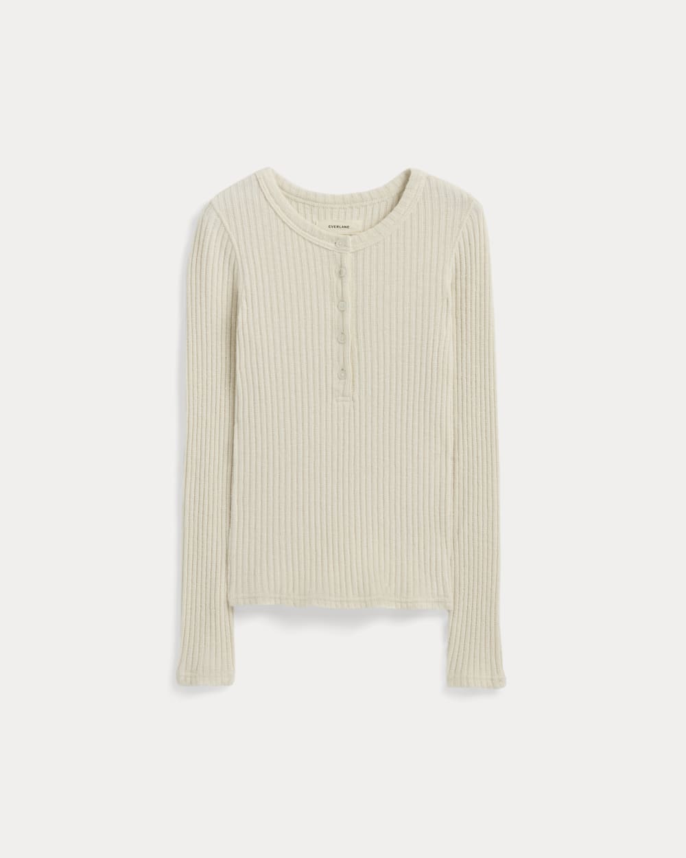 The Cozy Rib Henley in Bone — alternate view