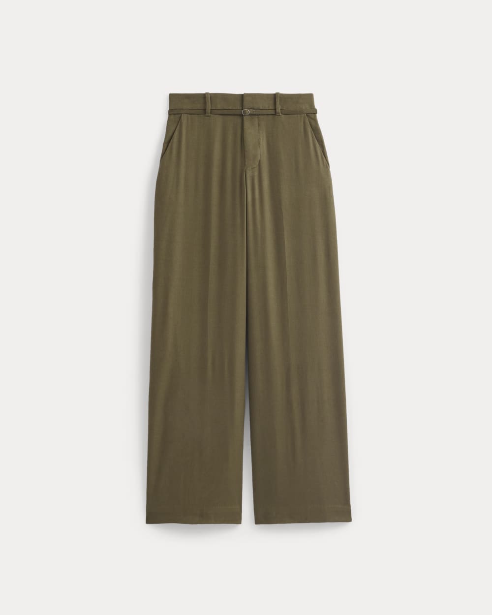 Wide-Leg Belted Pant in Stretch Linen in Beech — alternate view