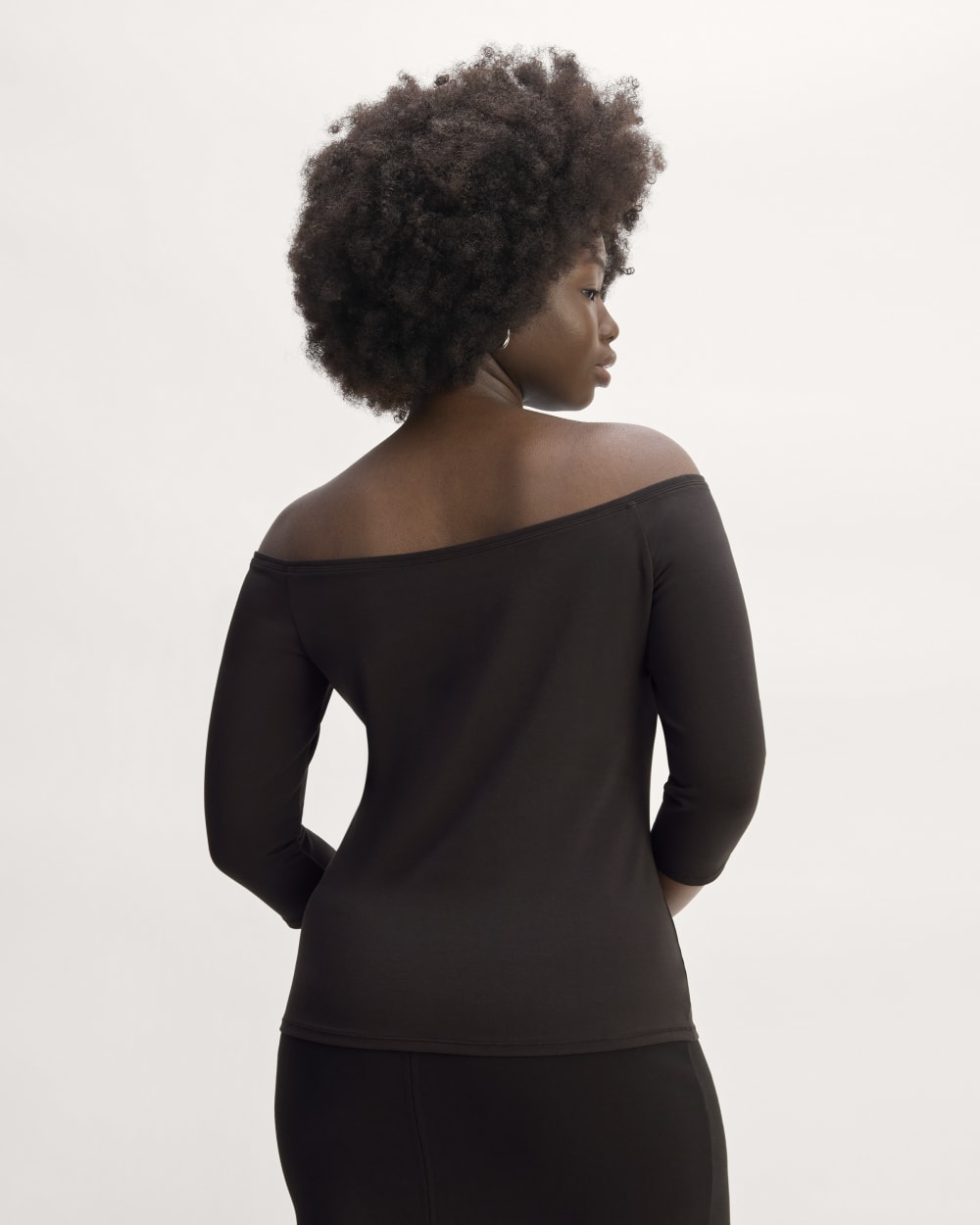 The Form Off-Shoulder Top in Black — detail view