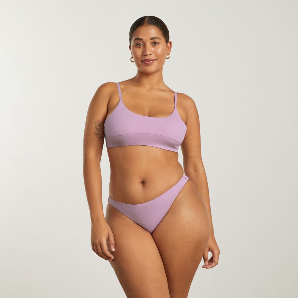 The Thigh-High Bikini Bottom in Lilac — detail view