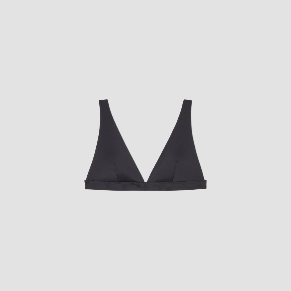 The ReNew Plunge Triangle Top in Black — alternate view