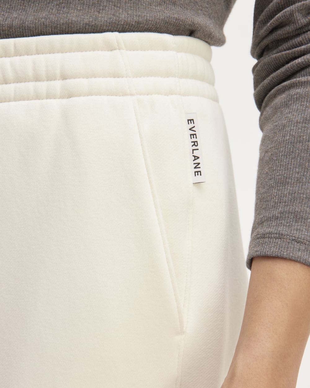 The ReTrack Barrel Sweatpant in Bone — detail view