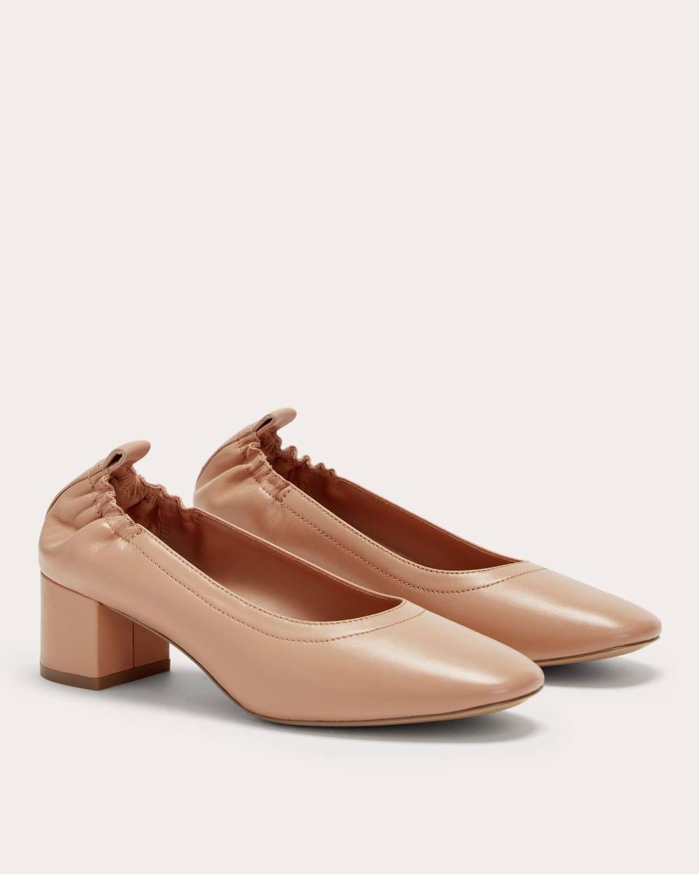 The Day Heel in Blush Tan — detail view