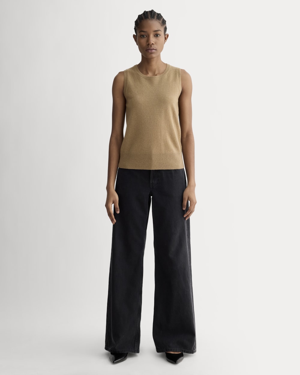 The Classic Tank in Cashmere in Tiger's Eye — detail view