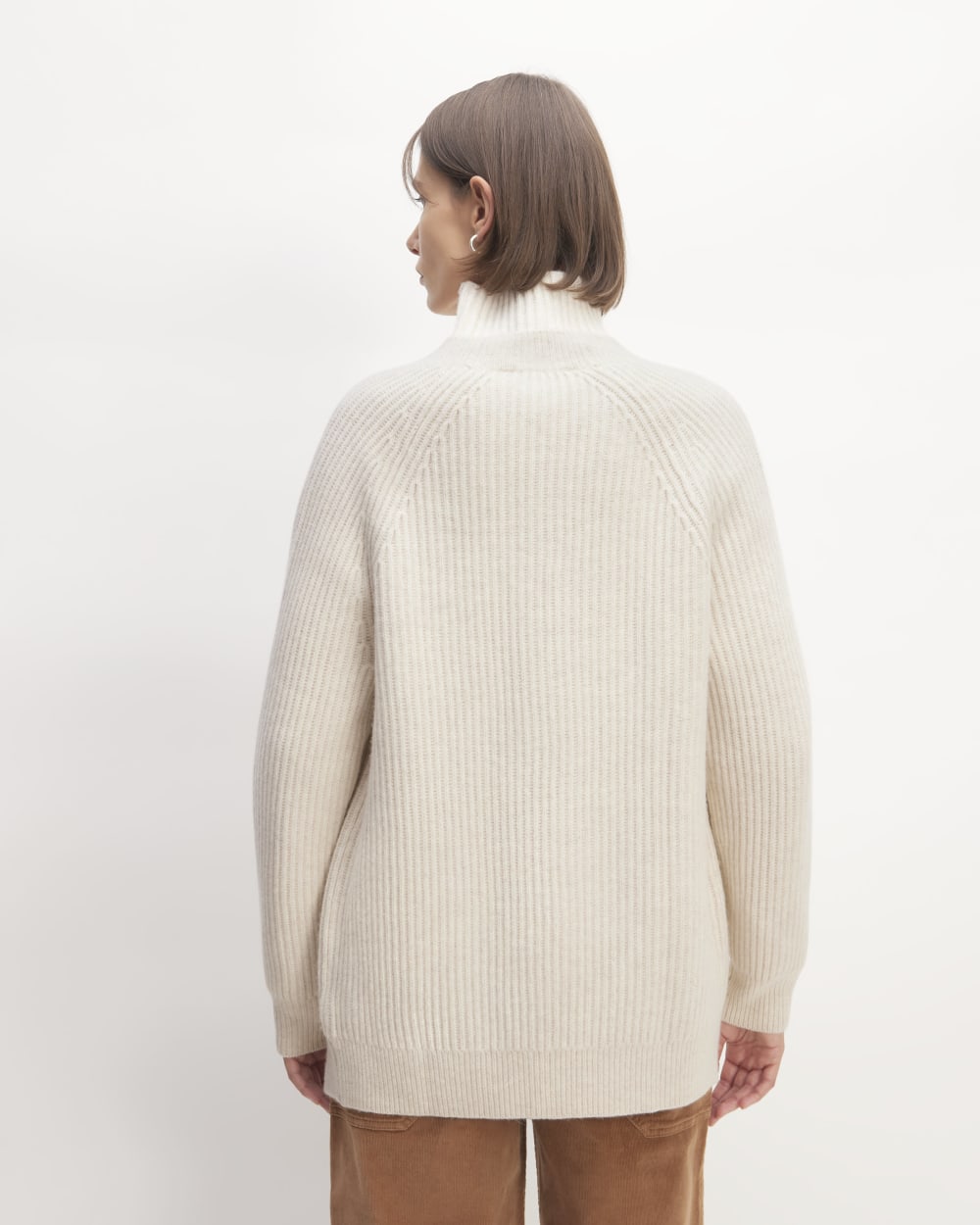 The Felted Merino Cocoon Cardigan in Heathered Oat — detail view