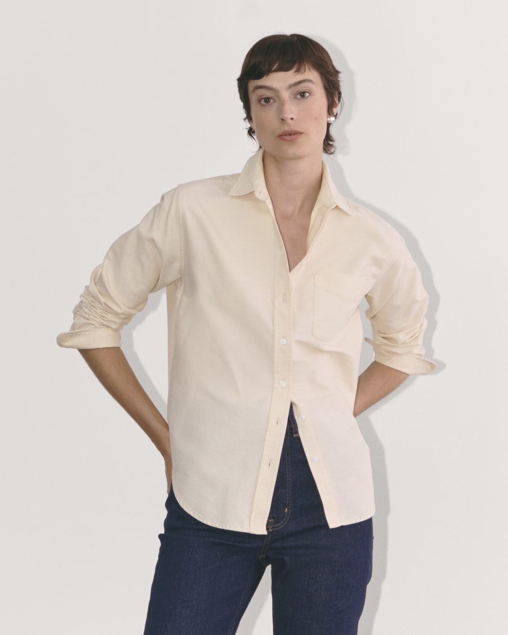 The Must-Have Oxford Shirt in Whisper Pink — front view