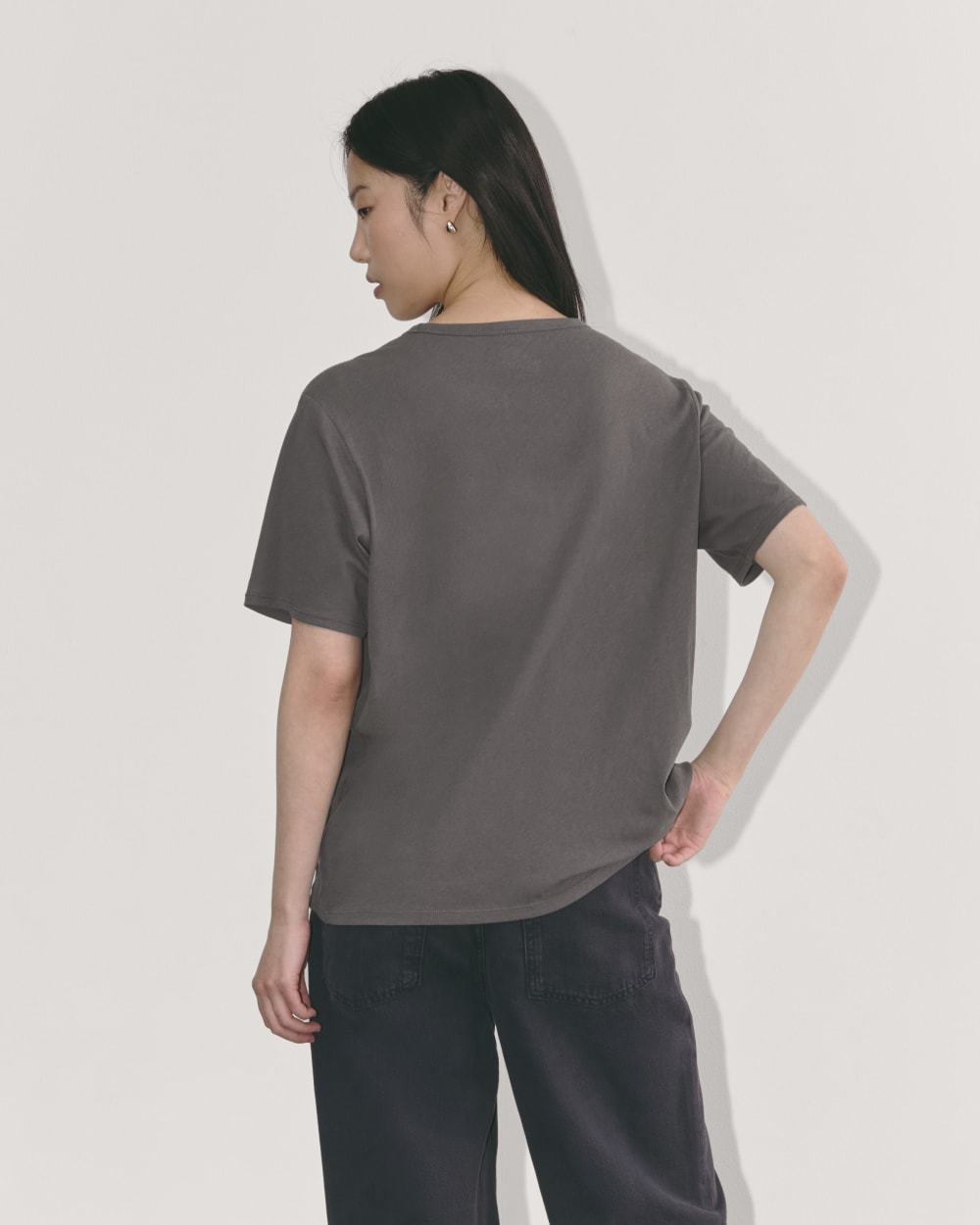 The Air Tee in Graphite — detail view
