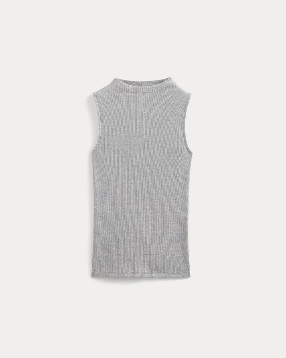 The Luxe Rib Funnel-Neck Tank in Classic Heather Grey — alternate view