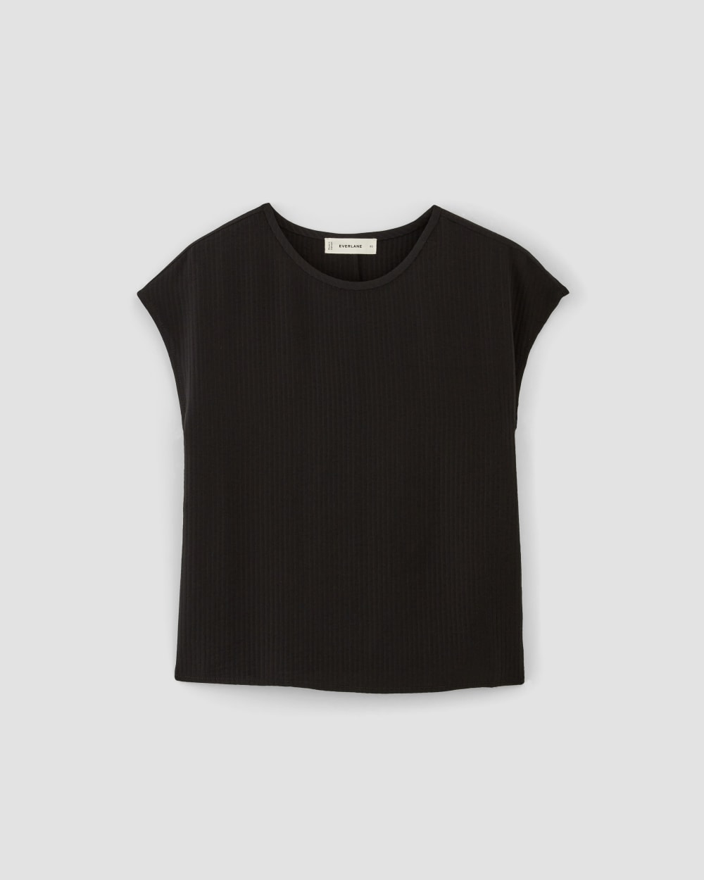 The Mini Jacquard Stripe Top in Black — alternate view