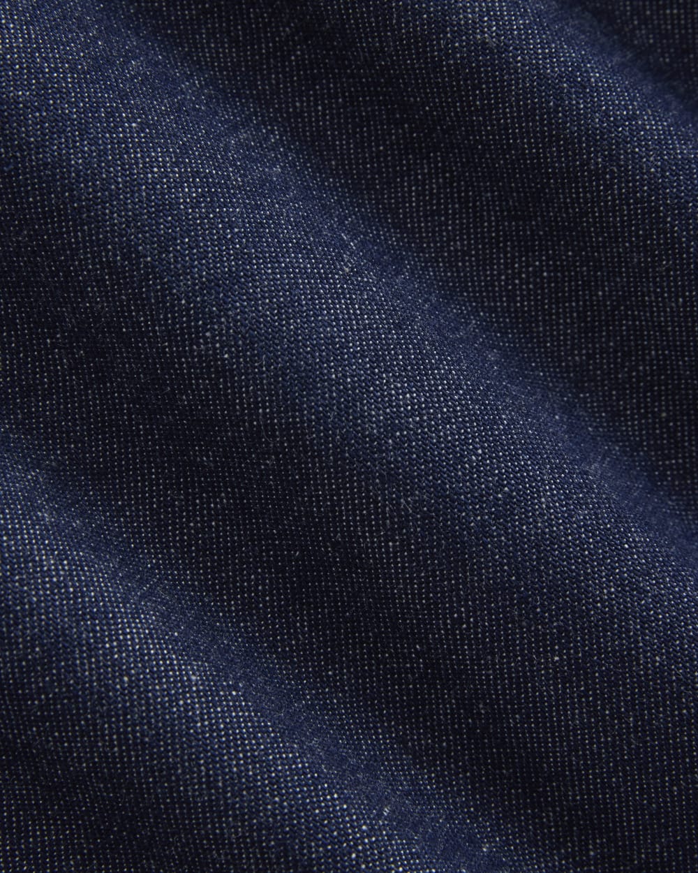 Denim Short-Sleeve Dress in Dark Indigo Rinse — detail view