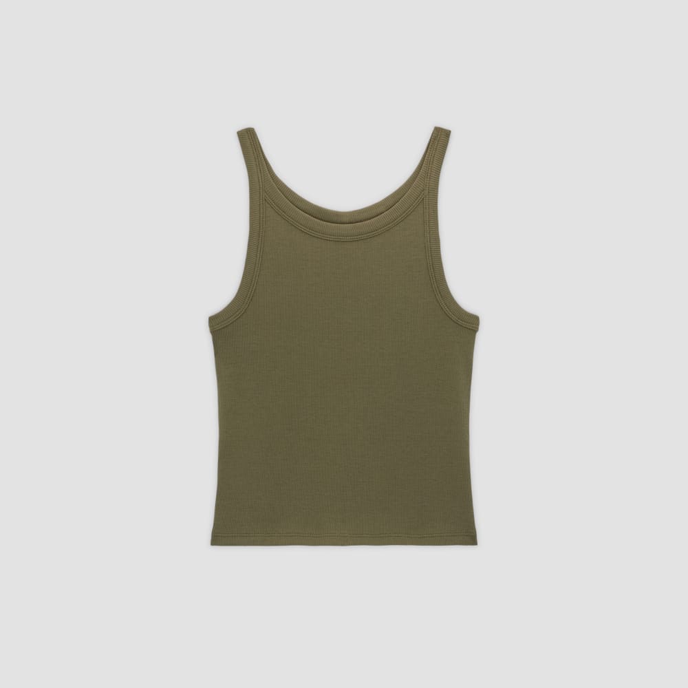 The Supima® Micro-Rib Cropped Tank in Kalamata — alternate view