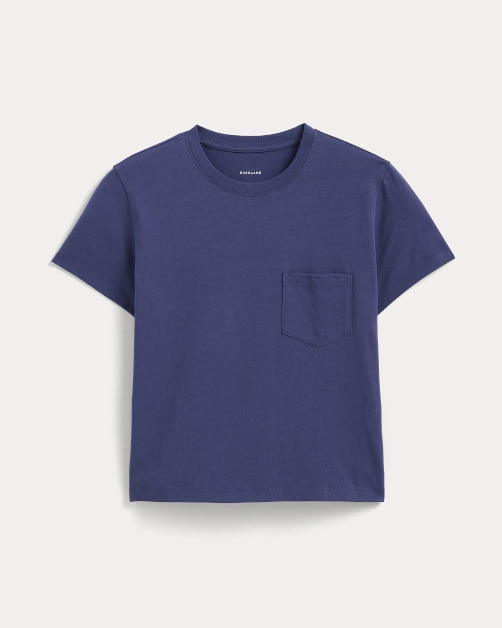 The Box-Cut Tee in Essential Cotton in Deep Cobalt — alternate view