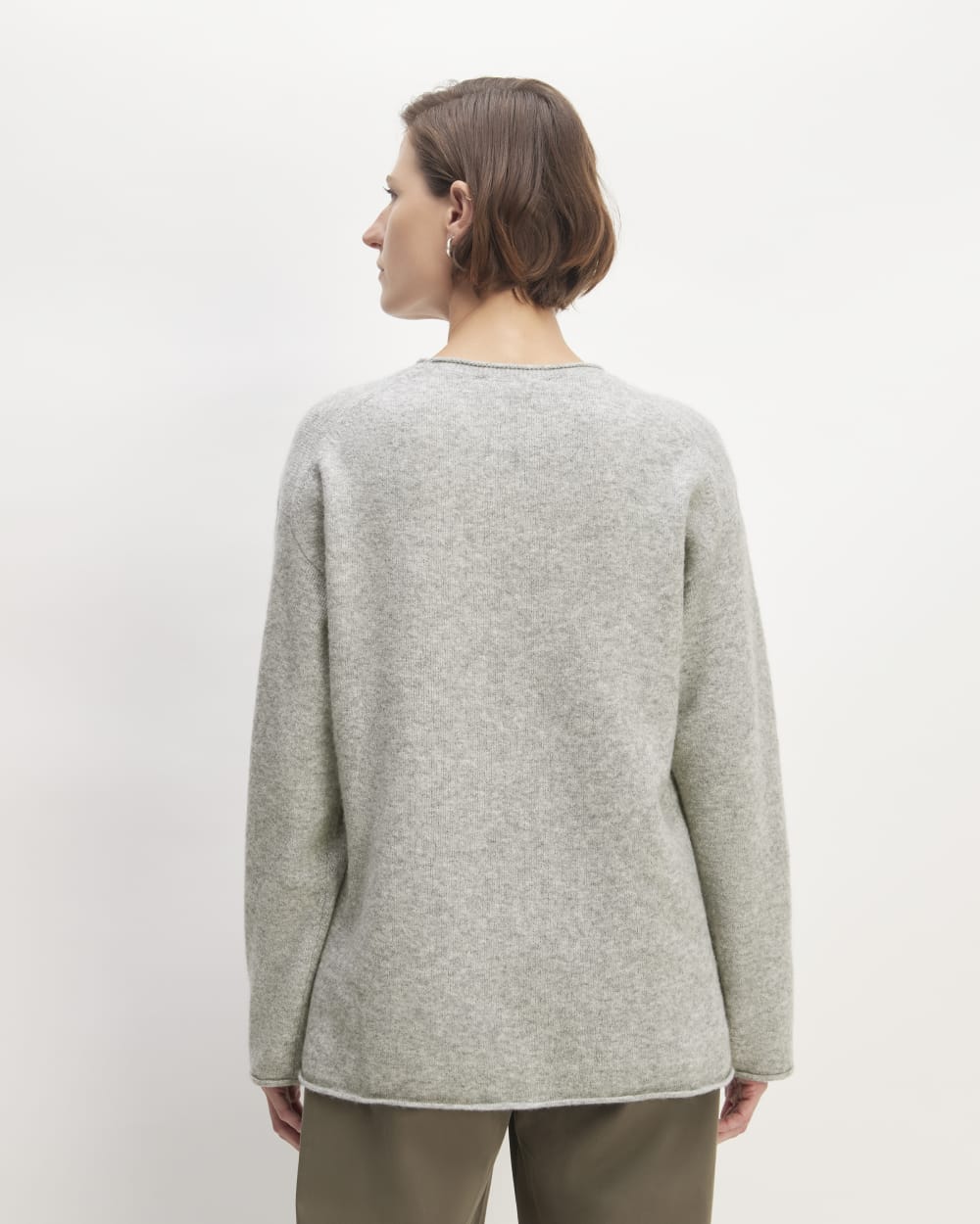 The Cozy-Stretch Crew in Heathered Grey — detail view