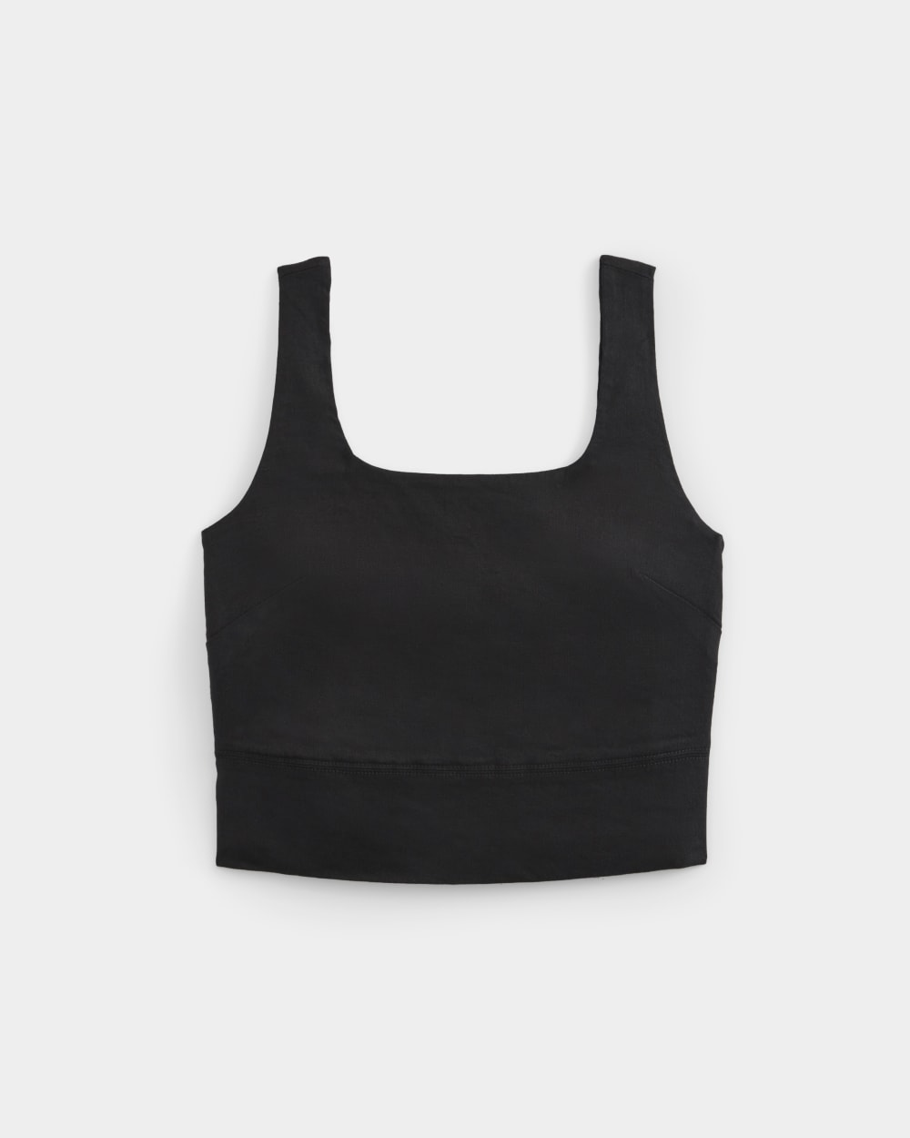 Square Tank in Stretch Linen in Black — alternate view