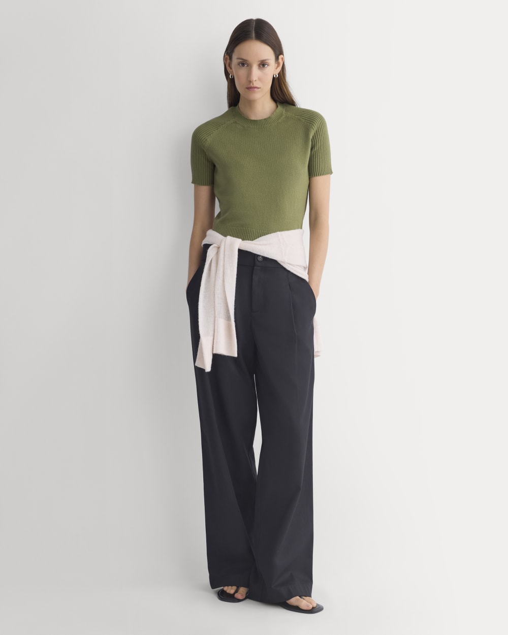 Short-Sleeve Crew in Everyday Cotton in Mayfly — detail view