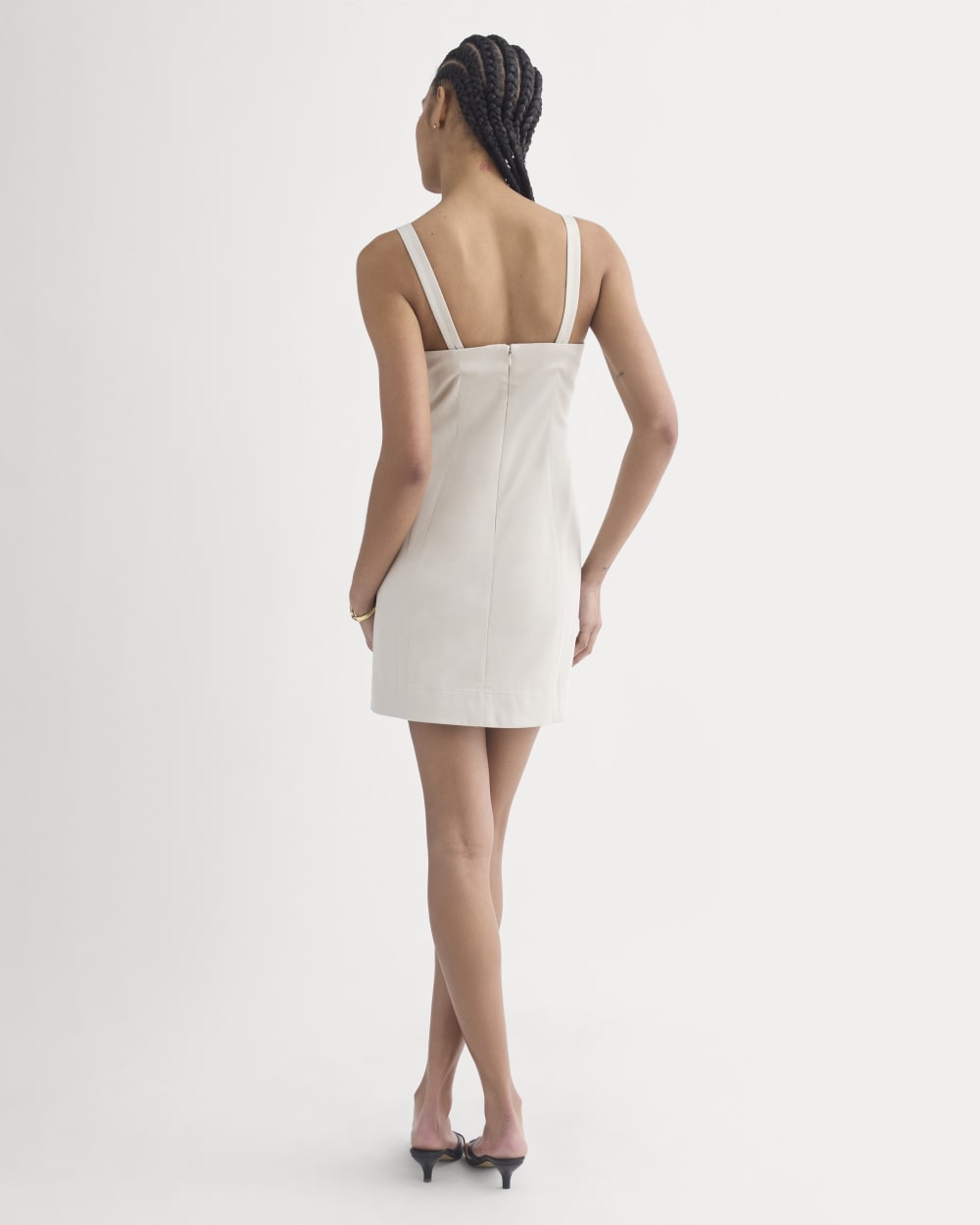 Seamed Mini Dress in Peyote — detail view