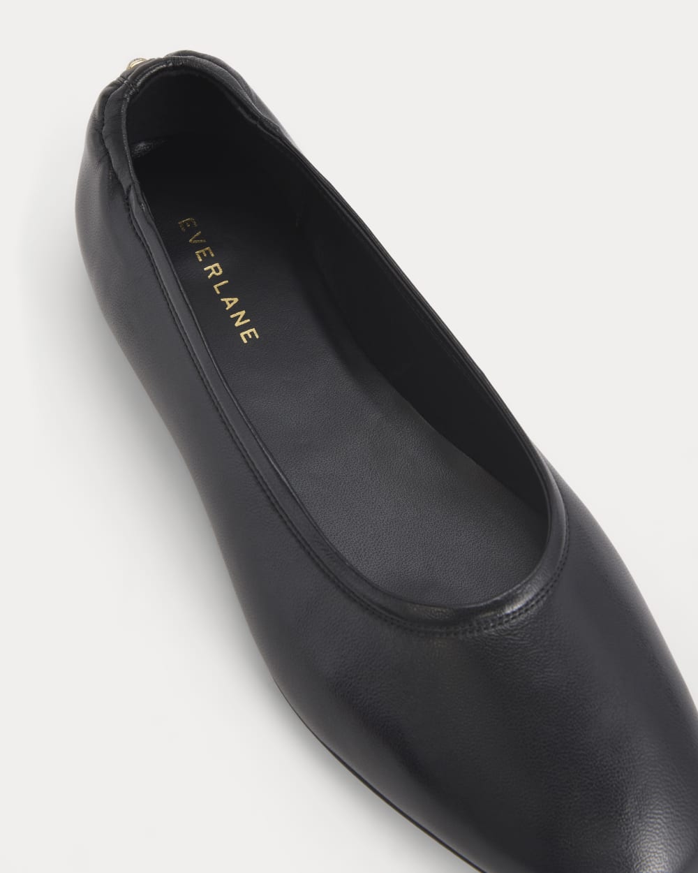 Made in Italy Flat in Black Leather — detail view