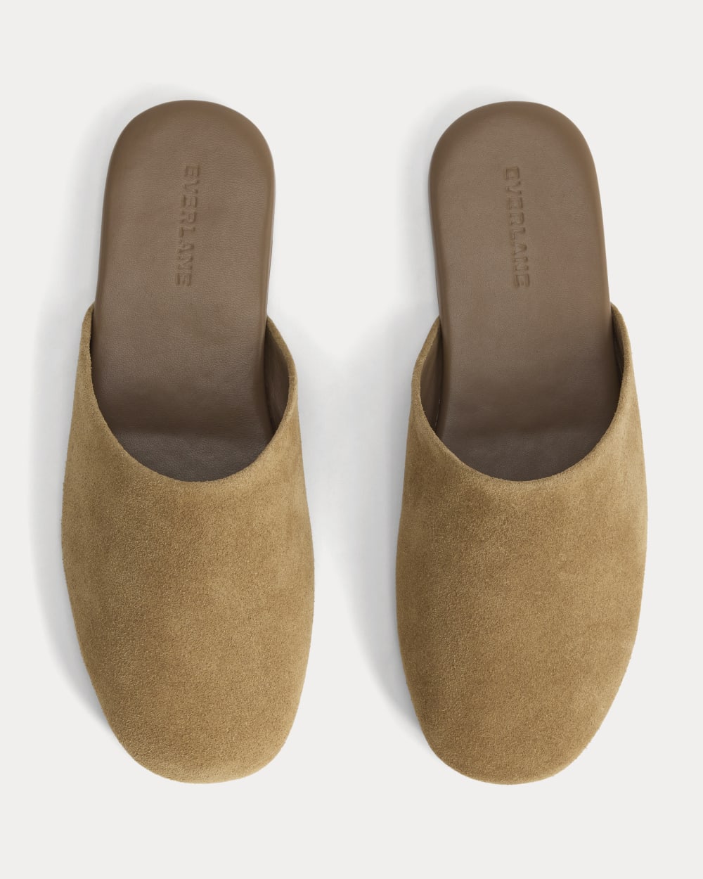 Glove Mule Slipper in Sand Suede — detail view