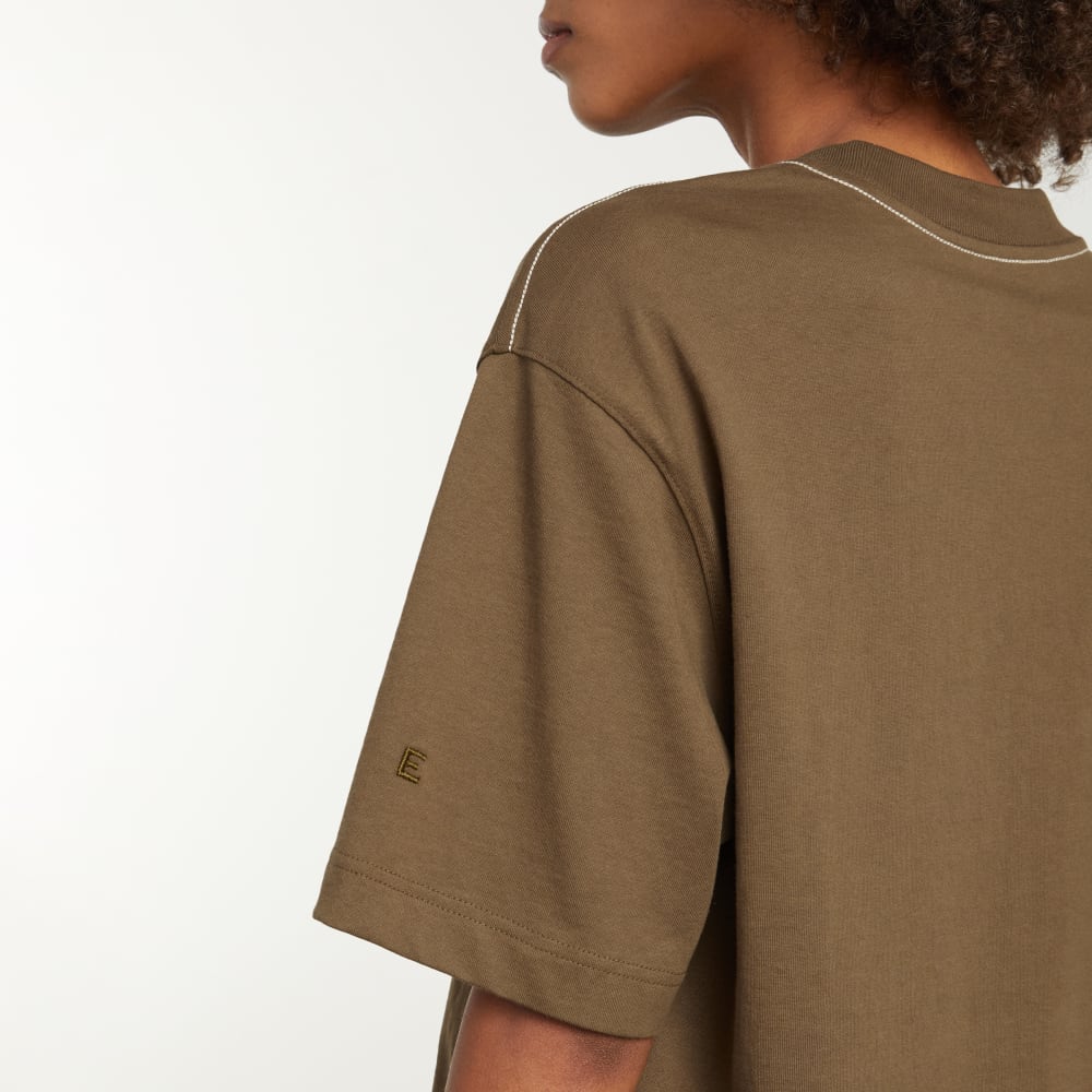 The Premium Weight Relaxed Tee in Beech — detail view