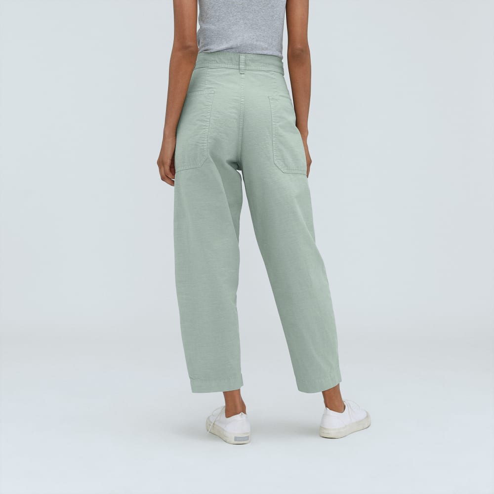 The Fatigue Barrel Pant in Sea Glass — detail view