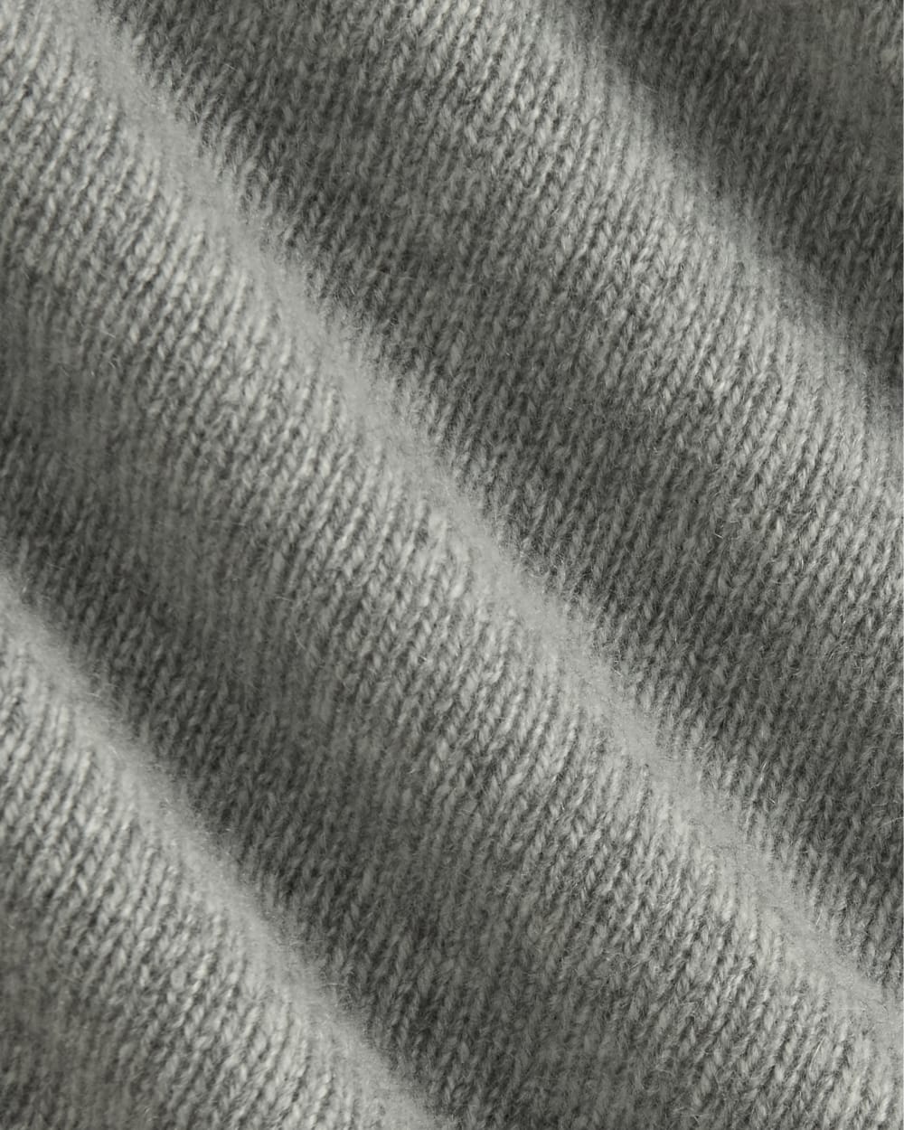 The Boxy Crew in Cashmere in Light Heather Grey — detail view