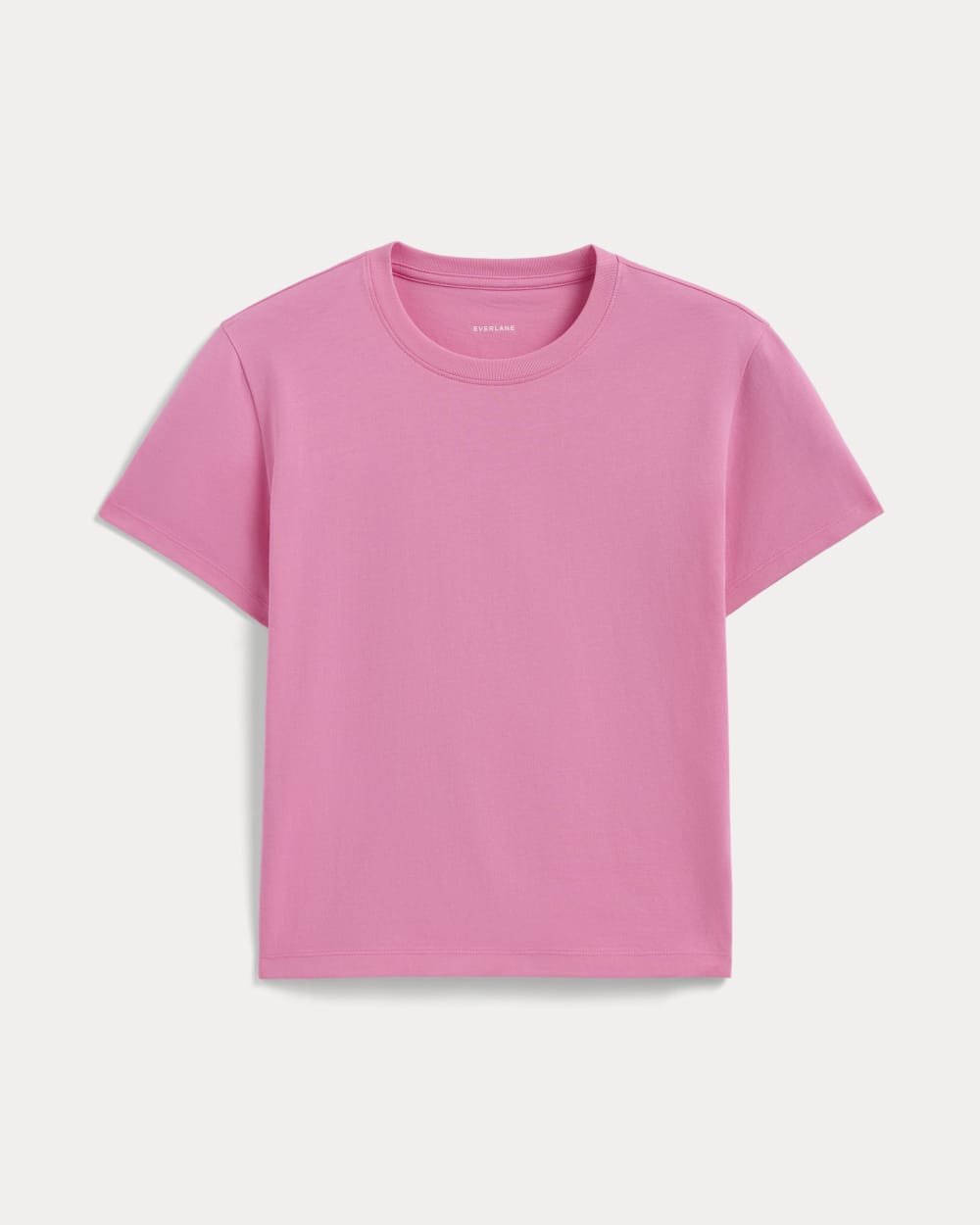 The Box-Cut Tee in Essential Cotton in Deep Pink — alternate view