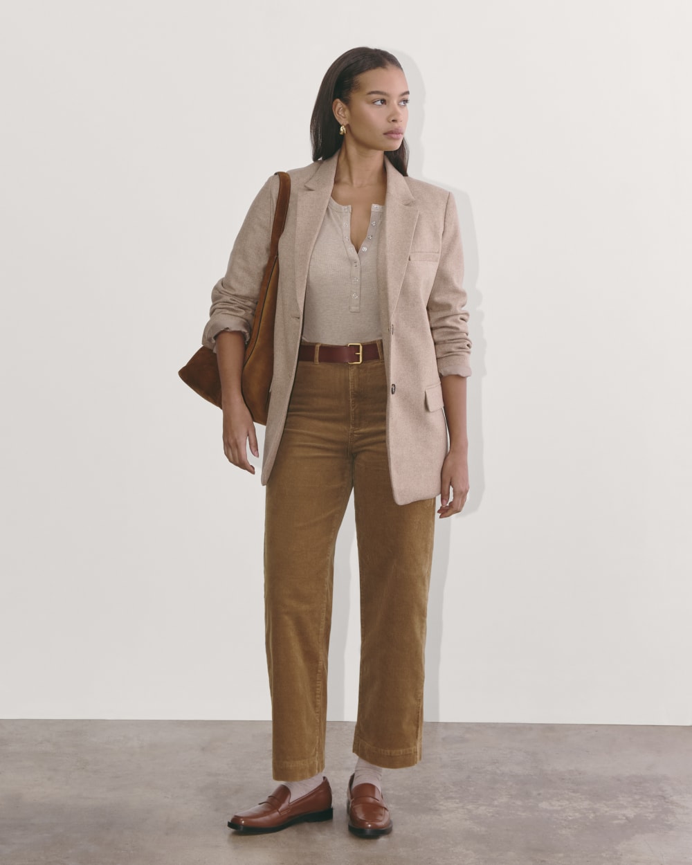 The Sailor Pant in Corduroy in Toasted Coconut — front view