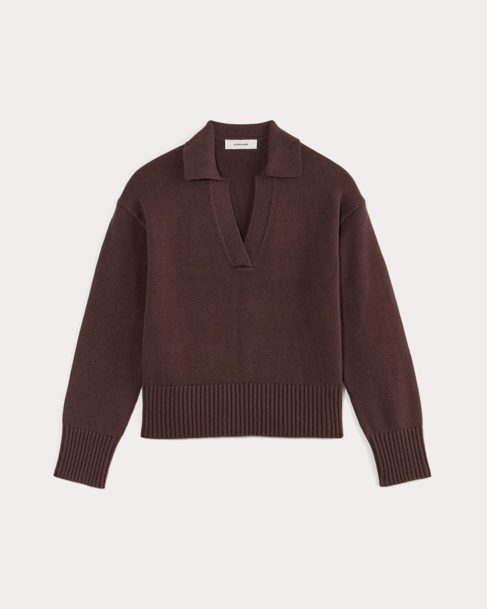 The Boxy Polo in Everyday Cotton in Dark Mahogany — alternate view