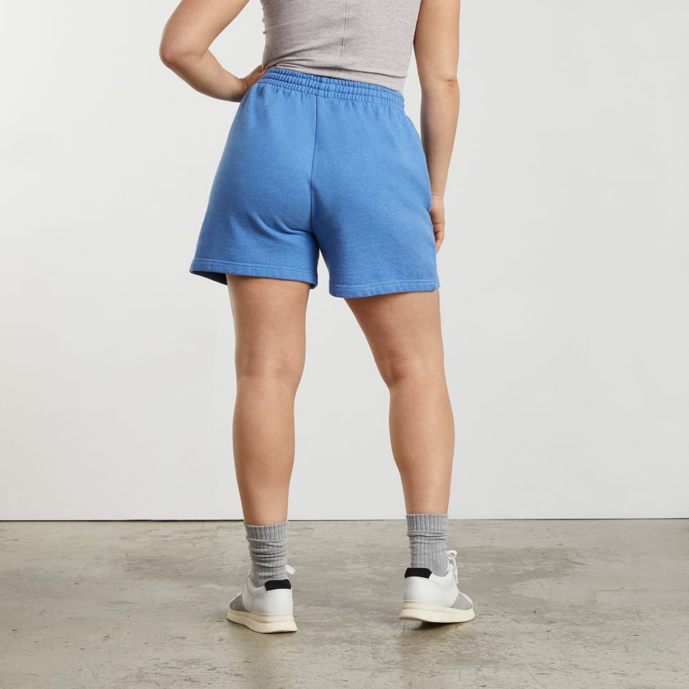 The Track Long Sweatshort in Heathered Denim — alternate view