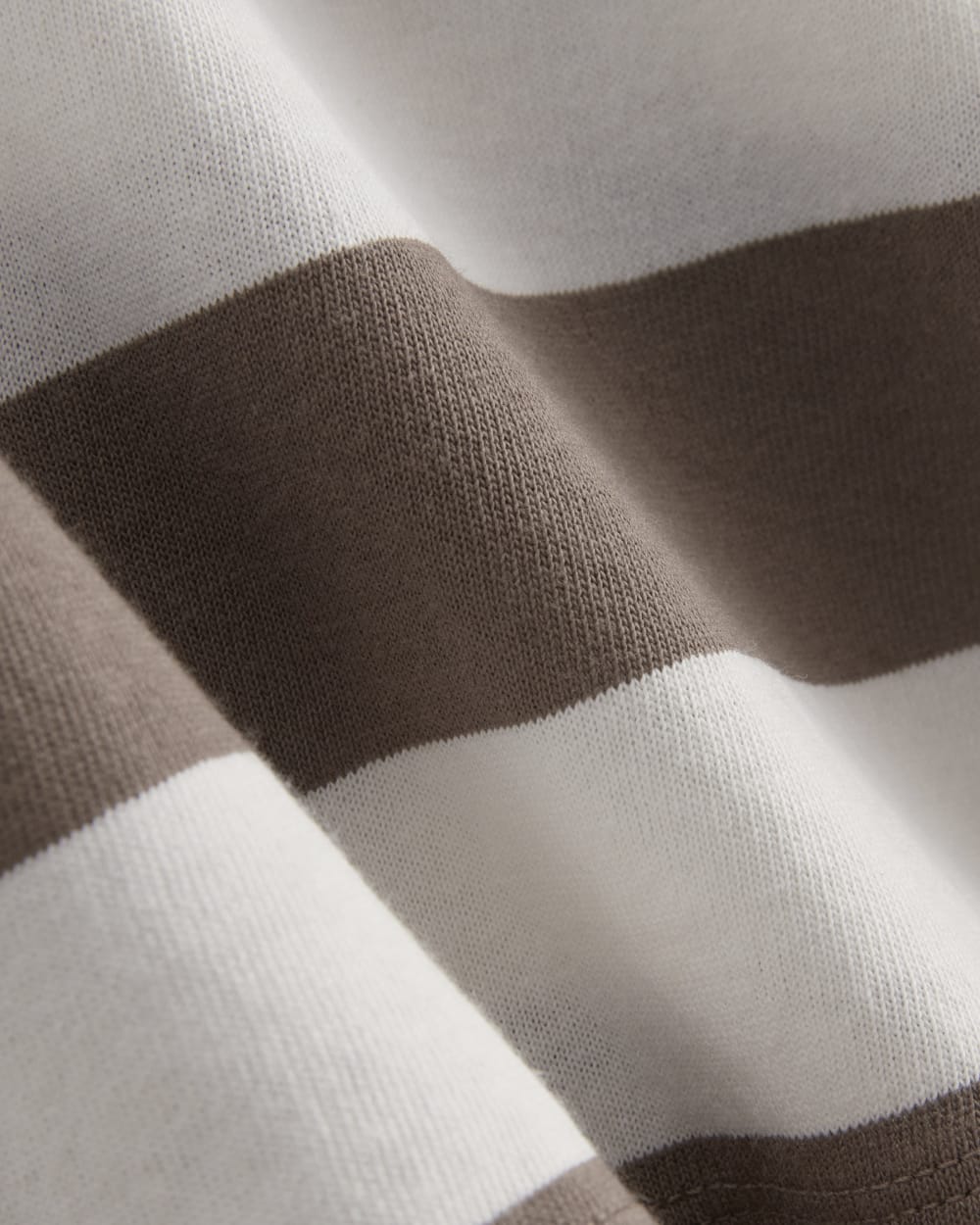 The Mariner Rugby Top in Deep Taupe / Bone — detail view