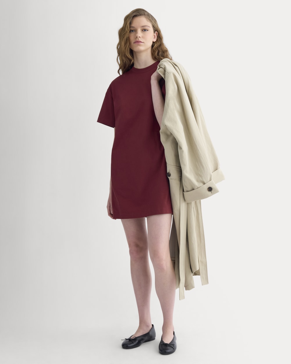 Weekend Tee Mini Dress in Pomegranate — front view