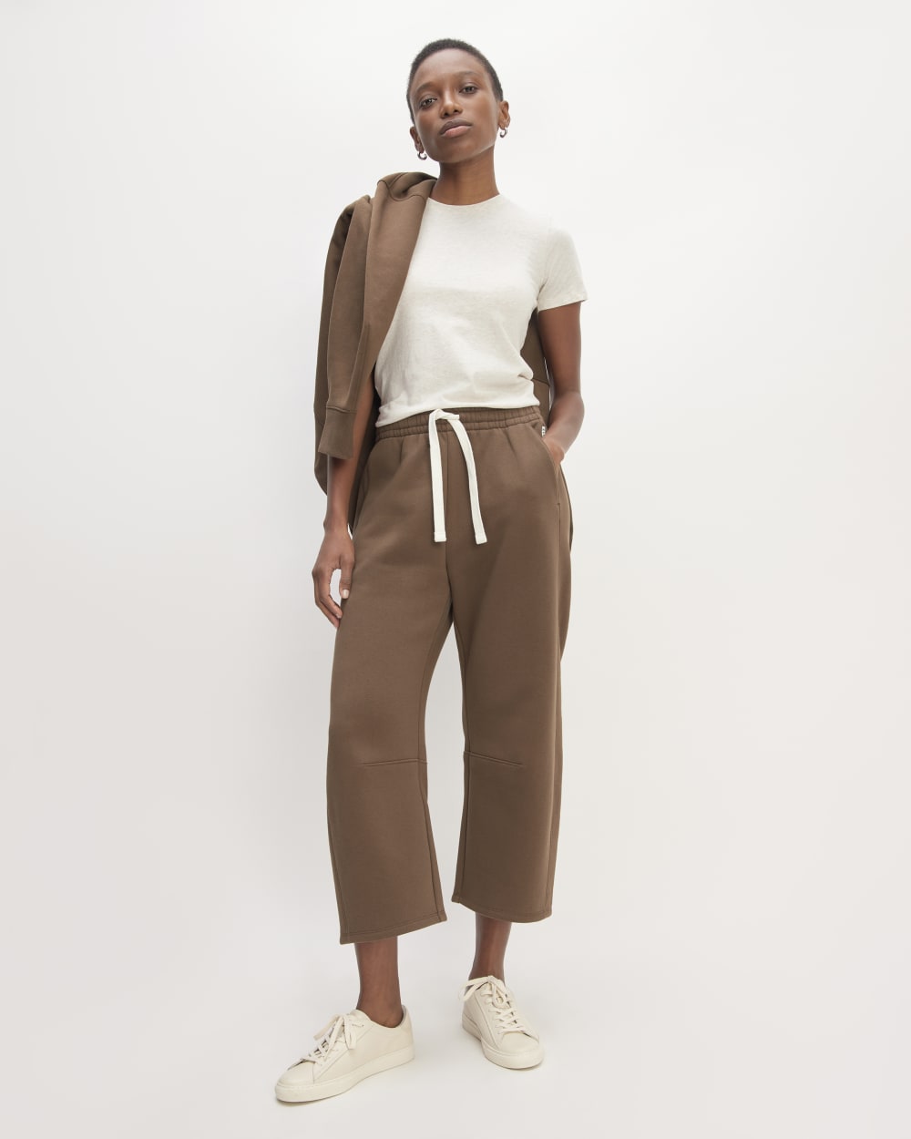 The ReTrack Barrel Sweatpant in Cocoa — front view