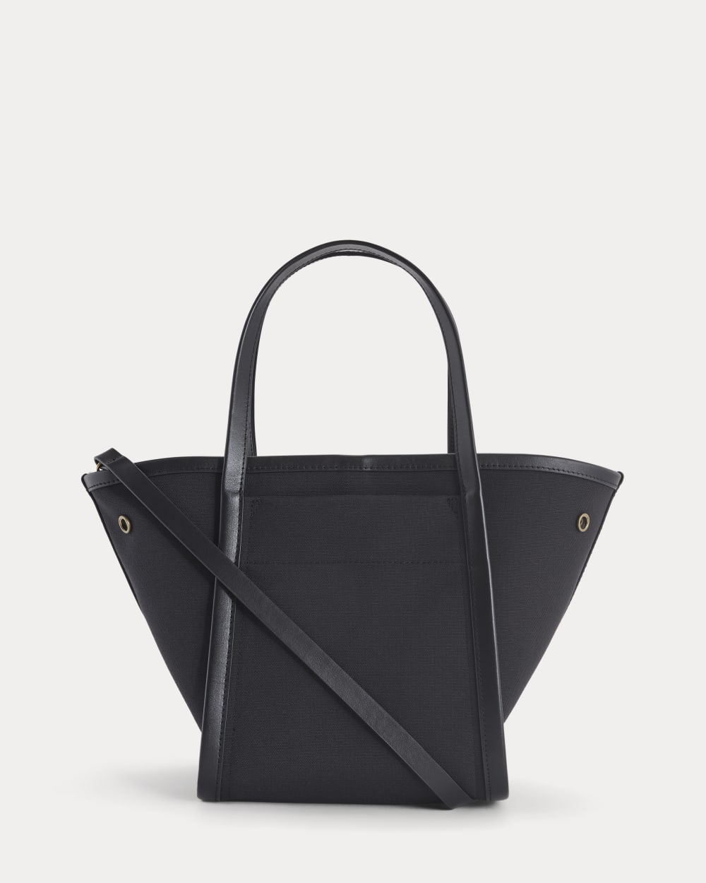 Canvas Mini Lug Tote in Black — front view