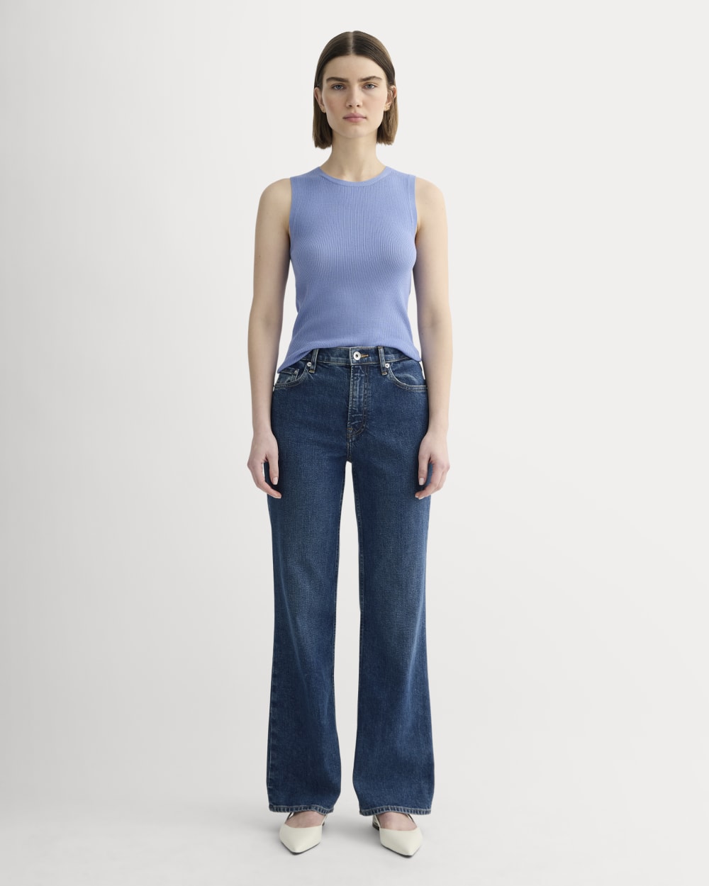The Tank in Ultrasoft Merino in Bluebell — detail view