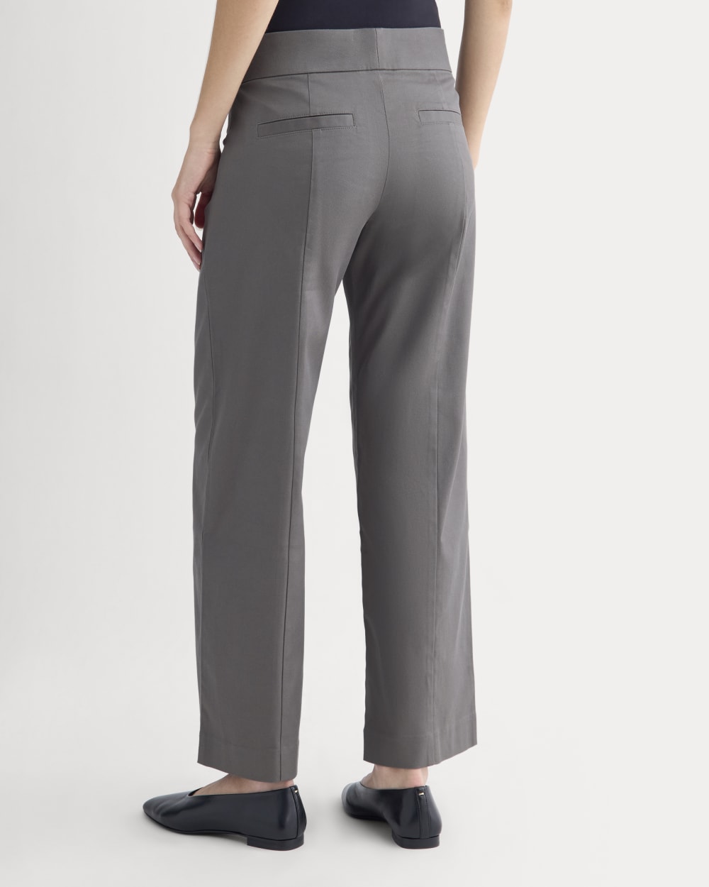 Tailored Drape Seam Pant in Charcoal Grey — detail view