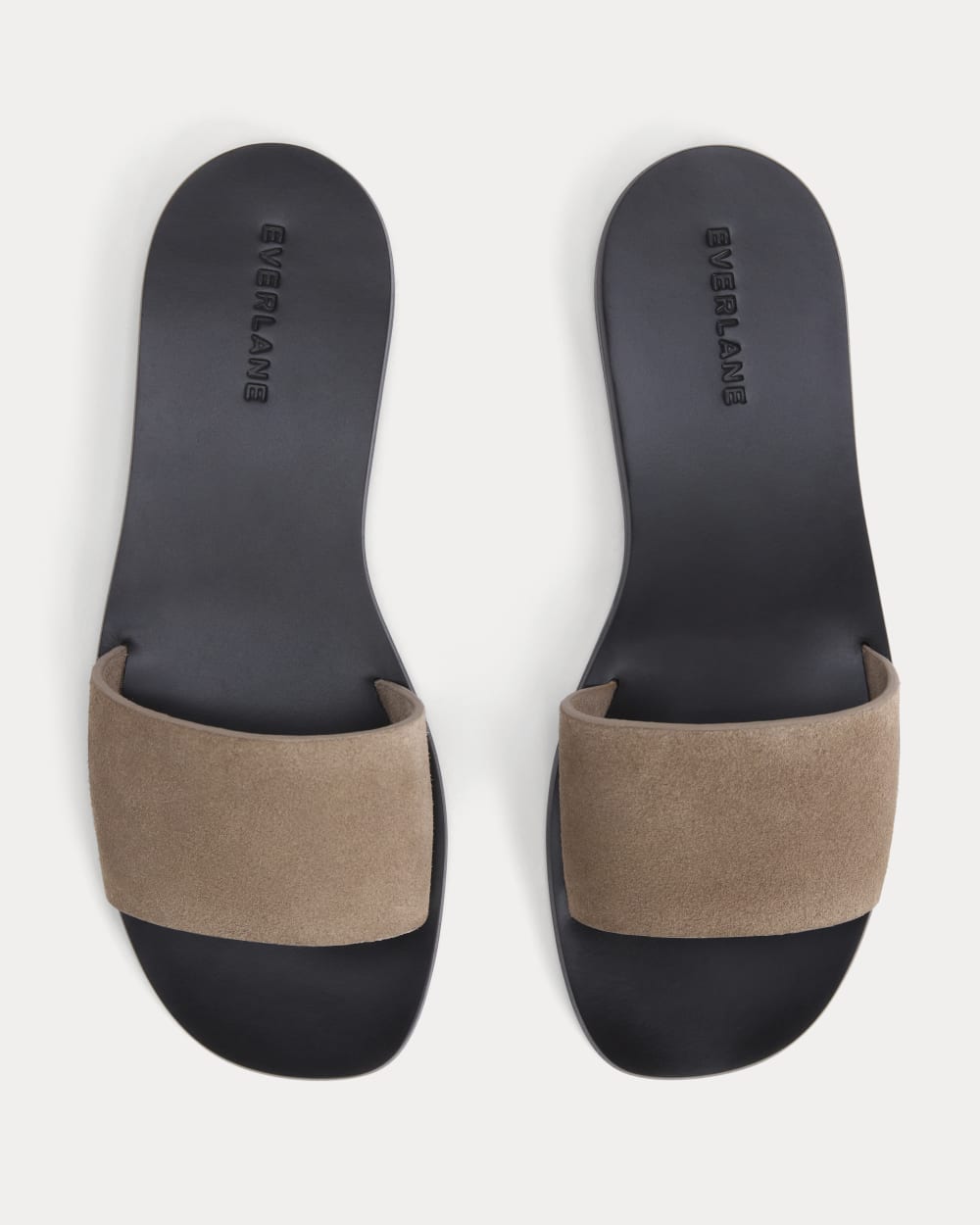 Suede Slide Sandal in Almond Buff Suede — detail view