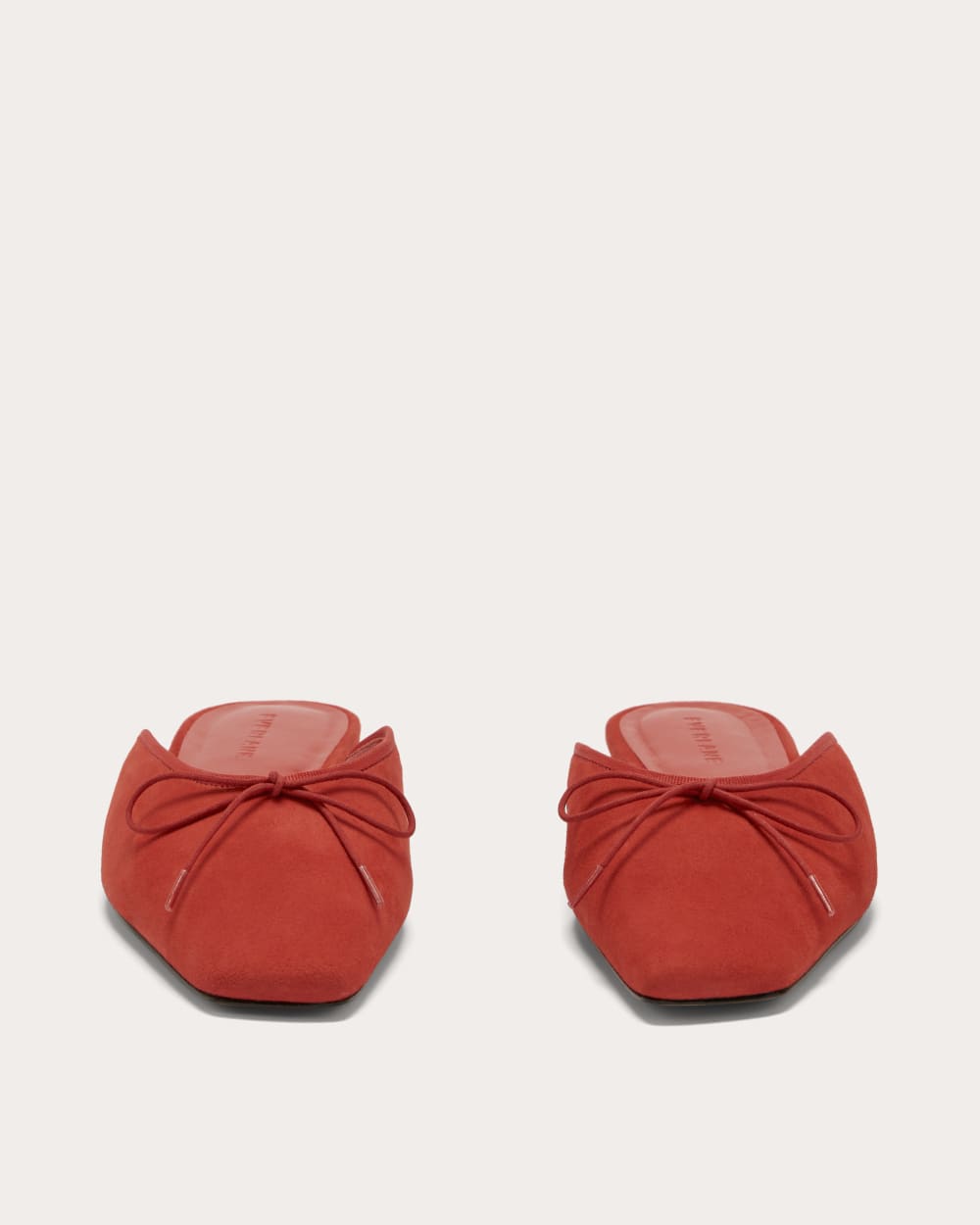 The Ballet Mule in Classic Red Suede — detail view