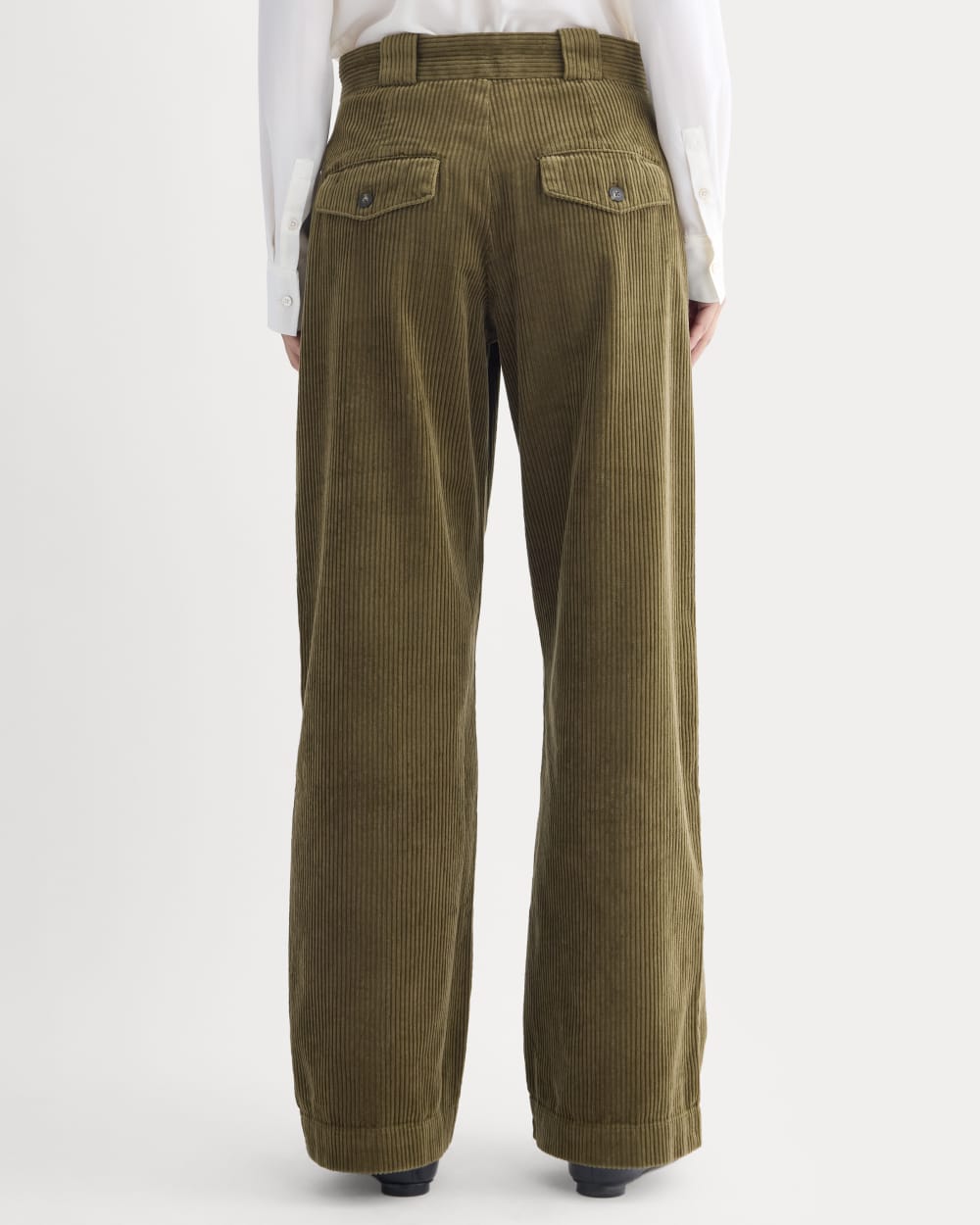 Corduroy Wide-Leg Trouser in Beech — detail view