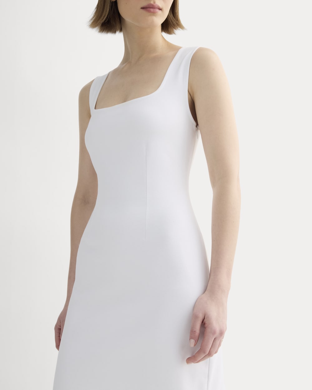 The Dream Square-Neck Dress in White — detail view