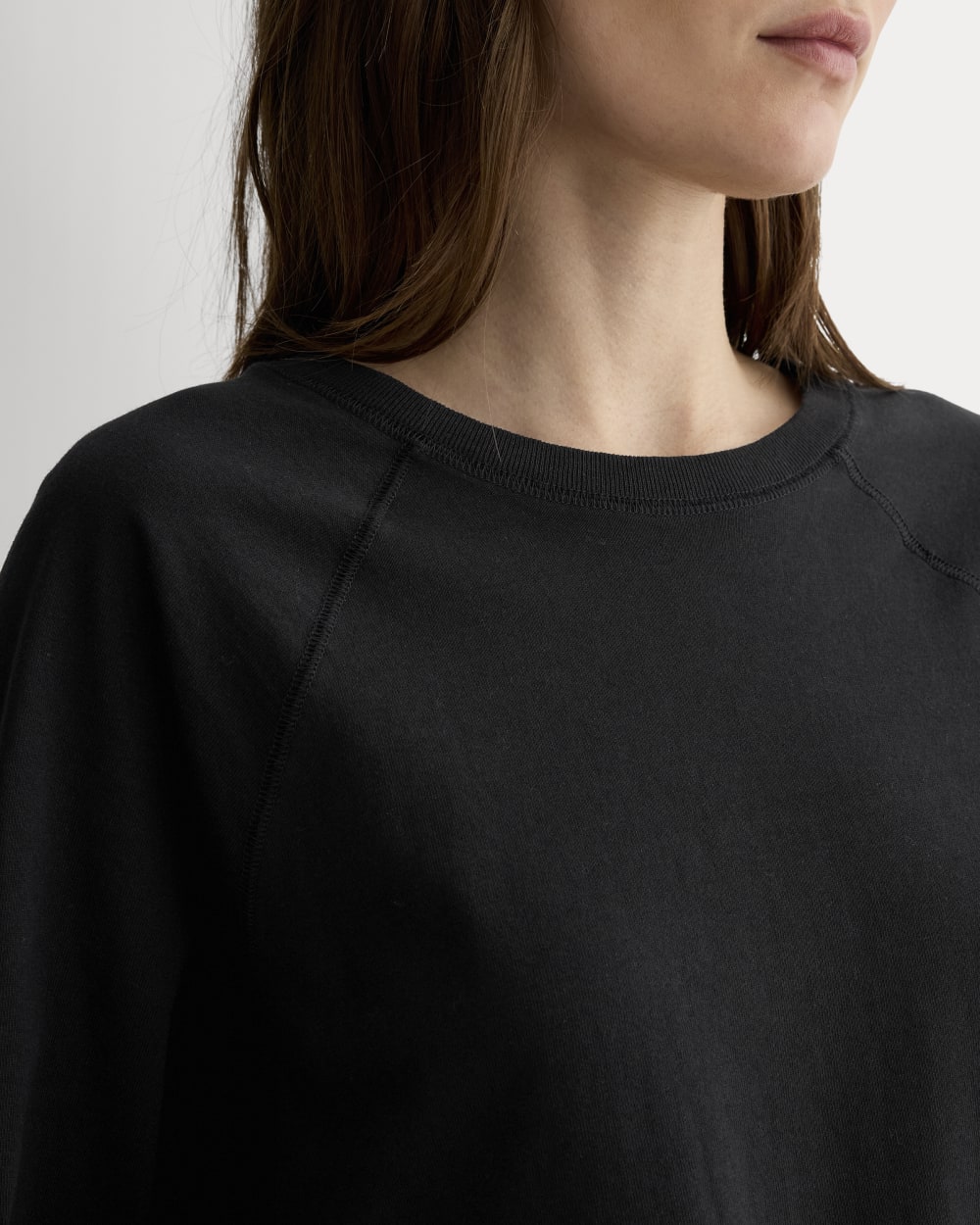 The Off-Duty Long-Sleeve Tee in Black — detail view