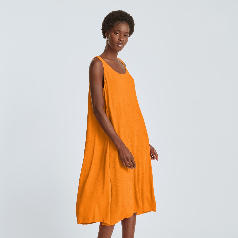 The Naia™ Ripple Tank Dress in Turmeric — detail view