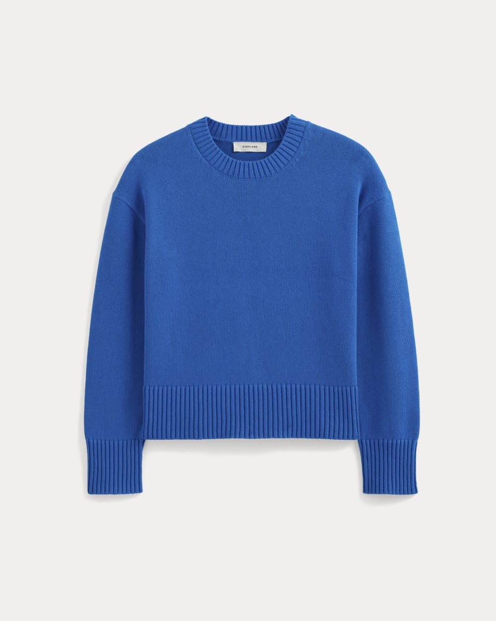 The Boxy Sweater in Everyday Cotton in Imperial Blue — front view