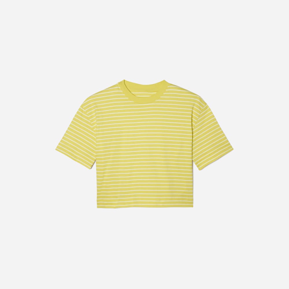 The Organic Cotton Cropped Tee in Acacia / Tan — front view
