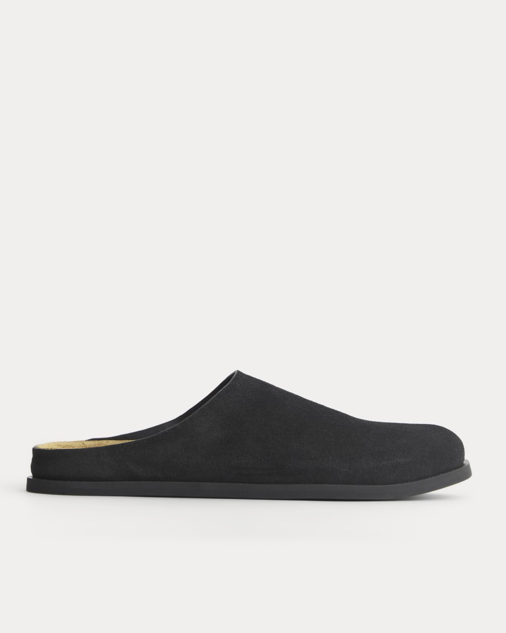 Suede Clog in Black Suede — front view